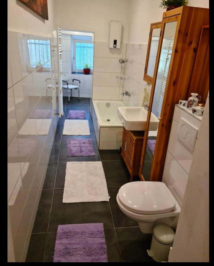 Nana-Eg-80M2 Sanierter Altbau-Parkplatz-Kleiner Garten-Wlan-Netflix-2Zimmer-Kueche-Dusche-Wanne-Waschmaschine 오버하우젠 외부 사진